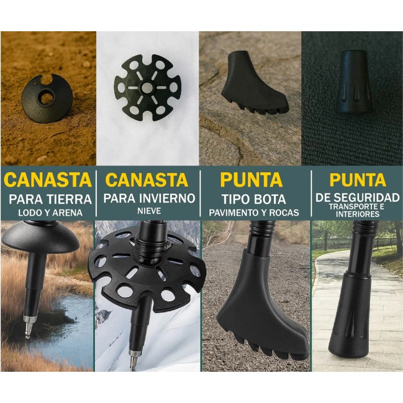 Cestas Para Bastones De Senderismo Canastas Universales Color Negro