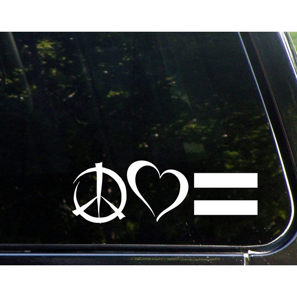 Diamond Graphics Peace Love Equality (8-3/4" x 3") Die Cut Decal for Windows, Cars, Trucks, Etc