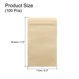 QUARKZMAN 100Stk Kraft Papier Verschließbare Beutel Folie Wiederverschließbare Siegel Beutel Verpackung Reißverschluss Beutel für Lebensmittel Aufbewahrung Muster Verpackung Gelb 4.3x7.3"