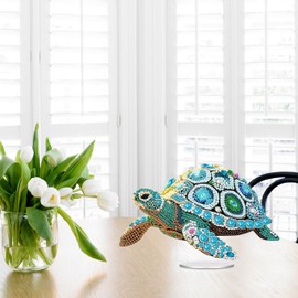 ARPADAMO Diamond Art Tabletop kit for Adult,DIY Diamonds Painting kit,Sea Turtles Diamonds Painting for Adult, 7.8x4.7 inch Acrylic Diamonds Painting Board Kit, Special Crystal Diamond