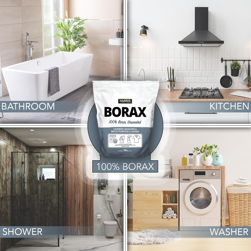 Harris Borax Powder Hard Water Laundry Booster and Multi-Purpose Cleaner,