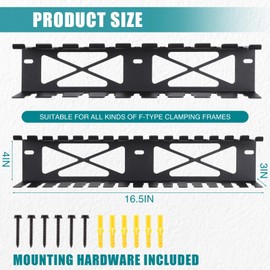 Blulu 2 Pcs F-style Clamp Holder 16 Inch F-style Clamp Storage Tool Rack Organizer Wall Mount for Shed Garage Pegboard Workshop Home