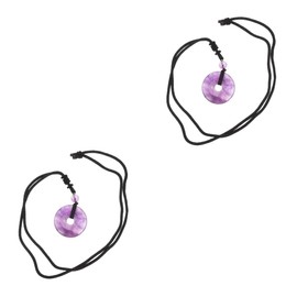 Minkissy 2pcs Natural Crystal Necklace for Women Pendant Necklace Lanyard Festival and Daily Decor