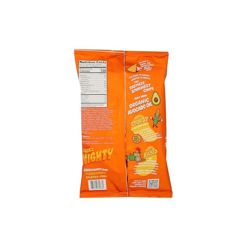 Zack's Mighty Organic Avocado Oil Nacho Tortilla Chips, 7.5 OZ