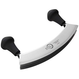 Mercer Culinary Double Blade Rocking Mezzaluna Knife with 2 Knob Handles, 8 Inch, Stainless Steel