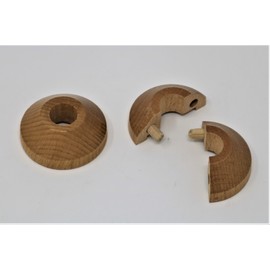 Visua Solid Wood Pipe Collars/Roses/Entry Points to fit 15mm Pipes. 4 Wood Finishes Available. Pack of 2. (Oak)