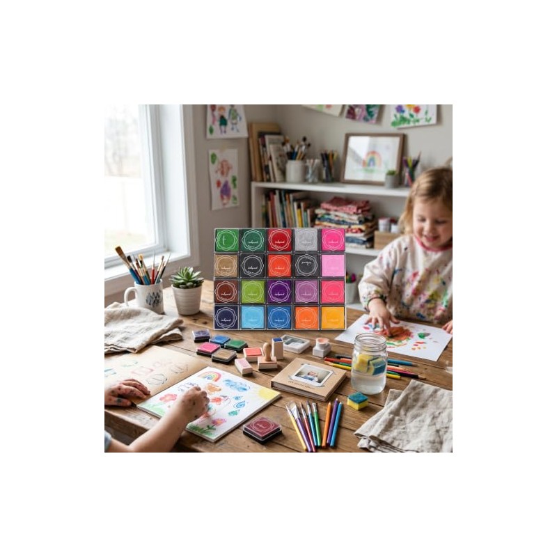 Almohadilla de tinta 20 colores - Kit DIY para sellos