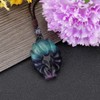 MANIFO Natural Crystal Gemstone Fox Pendant Necklace with Adjustable Woven