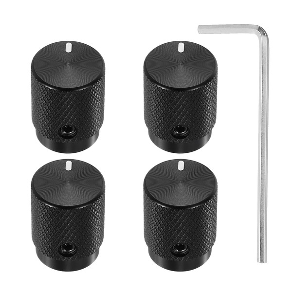 sourcing map 4 Pcs Aluminium Potentiometer Knobs, 1/4"(6mm) IDx1/2"(12.5mm) ODx5/8"(16mm)