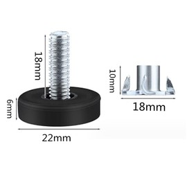 30 Set Adjustable Feet for Furniture, Adjustable Levelling Feet Thread - Heavy Duty Furniture Levelers for Table Chair Legs(Metric M6)