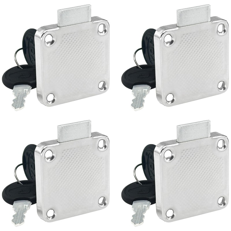 4 PCS Draw Cam Locks with Keys for File Cabinet