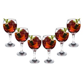 GIFTS PLAZA Goblet Glasses Set of 6-10 Ounce Modern Stemmed Glassware - Crystal Clear Glass for Cocktails, Martini, Margarita, Champagne and Wine - Modern Glassware for Kitchen and Bar