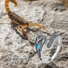 HUKKUN Scorpion Ring Sterling Silver Scorpion Spoon Ring Animal Jewelry