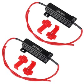 2Pcs 50W 6Ohm Load Resistor Turn Signal Blink LED Fix Fast Flash Error Code Flickering Automotive Replacement Resistors for LED Lights Indicator Controllers Bulb Headlights Tail Light License Plate