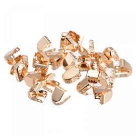 uxcell Shoelace End Clips 10x7mm Stainless Steel No Tie Shoe Lace Tips Head Glossy Type, Gold Tone 100 Pcs