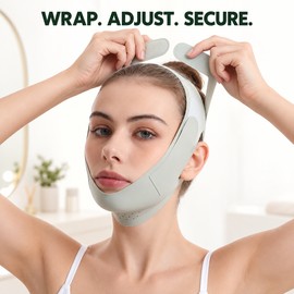 Reusable V-Line Face Shaping Strap, Rubber Chin and Cheek Support Band, Green