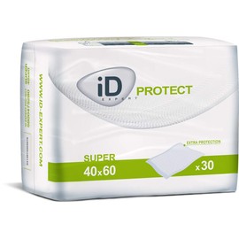 ID Expert Protect Super Incontinence Bed Protector, Bed and Chair Protection Pad for Furniture, Disposable Absorbent Sheet, Maximum Comfort and Protection, Disperses Liquid, 40 x 60 cm