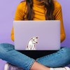 2 x 10cm Cute White Cat Vinyl Stickers - Kitten