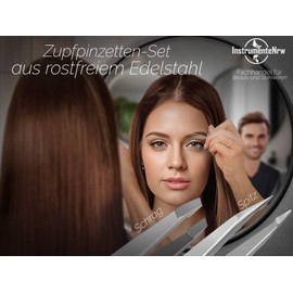 Professional Tweezers Set Eyebrow Plucking from Solingen Oblique + Pointed Hair Plucking Tweezers Precise Plucking Tweezers Made in Germany Solinger Eyebrow Tweezers Made of Stainless Steel for