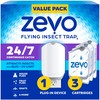 Zevo Flying Insect Trap & 3 Refill Cartridges - Plug