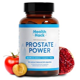 Health Hack Prostate Power  Suplemento Avanzado para la Salud de la Prstata  Frmula Natural con Semilla de Calabaza, Ciruelo Africano, Granada,...    