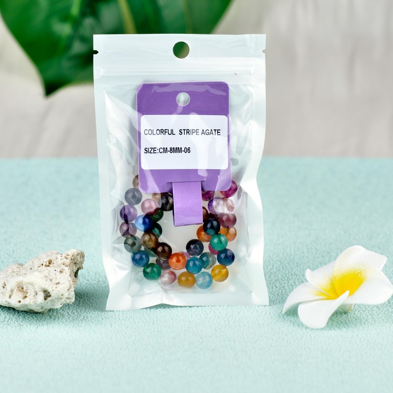 1 Strand 8mm Semi Precious Agate Beads, Smooth Round Stones,