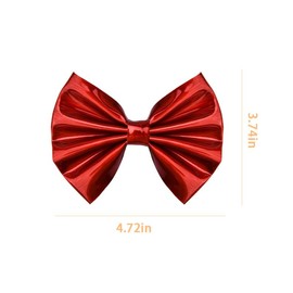 Glitter Hair Clips with Leather Bow, Cheer Bows for Cheerleaders Hair Bow Clip for Women Girls Red Bowknot Hair Clip for Women Birthday Christmas Party Hair Accessories with Big Bow Hair Clip
