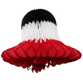 Devra Party 6-Pack 9 Inch Honeycomb Tissue Paper Bell (Black/White/Red)
