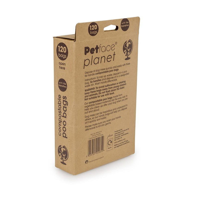 Petface Planet 120 Tie Handle Compostable Poo Bags
