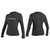 O'Neill Wetsuits Women's Basic Skins Long Sleeve Rash Vest, Black,