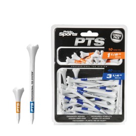 PrideSports PTS Plastic Golf Tees | Combo 50 Pack - 40 3-1/4” and 10 1-1/2” | #1 Plastic Tee on Tour | The Perfect Tee for Any Hole