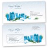 Paper-Media Christmas Envelopes with Window Blue Christmas Gifts DIN Long
