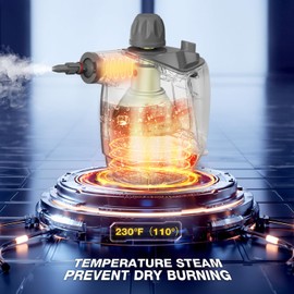 TICYACK Handheld Steam Cleaner, Steam Cleaner with 16 PCS Accessory & Safety Lock, 500ML Large Capacity Surface Steam for Cleaning, Multipurpose Steamer for Home, Car, Bathroom, Grease (White)