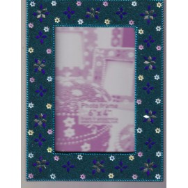 Unbranded VINTAGE GLASS BEAD FRAME 6 X 4 GREEN INDIA (1E}