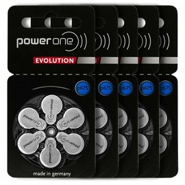 PowerOne Evolution Size 675 Hearing Aid Batteries - 1.45V Zinc Air with Improved Battery Life (30 Batteries)