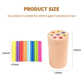cailiya Montessori Toy from 3 Years, Wooden Toy, Motor Skills Toy, Wooden Sensory Toy, Children's Toy for Learning Colours, Montessori Toy from 3 Years (Cylindrical)