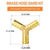 GASHER 10Pcs 4mm Brass Hose Barb, 3-Way Y-Shaped Hose Fitting