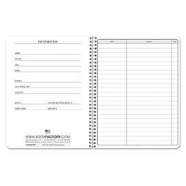 BookFactory Tenant Tracker Record Book/Rental Tracking Log Book - Wire-O, 100 Pages, 8.5'' x 11'' (Made in USA)