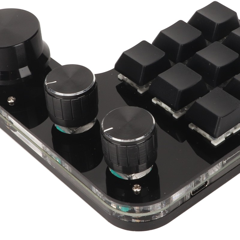 Mini 9 Key Keypad with 3 Knob RGB Light Blue