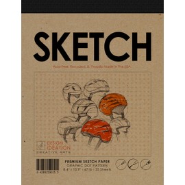 Premium Grid Paper Sketch Pad for Pencil, Ink, and Marker. Orange Designer's Dot Pattern Grid. Great for Art, Design and Education. (Jumbo 8.5" x 11") (1 Pad)