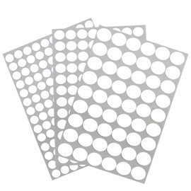 290 Pcs Screw Hole Cover Stickers, PVC Screw Hole Cover Caps, 3 Sheets 12mm 15mm 21mm Self-Adhesive Dustproof Sticky Decals, for Wood Furniture Cabinet (White)