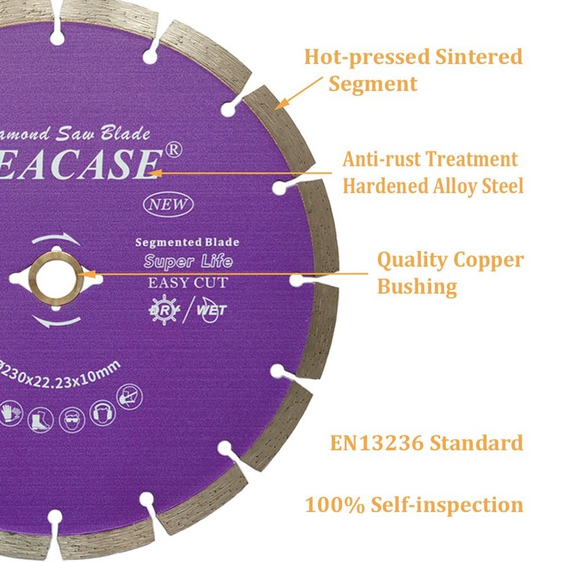 Meacase 9 inch General Purpose Segmented Diamond Saw Blade for