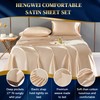 HENGWEI Satin Sheet Set King Size,4 Piece Sheet Set Breathable