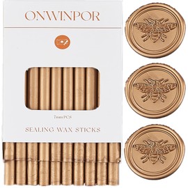 Antique Gold Wax Seal Sticks, ONWINPOR 20pcs Bronze Wax Sealing Sticks for 0.28'' Glue Gun, Wax Seal Stamp, Wedding Invitations, Envelope, Christmas Gift Ideas (Antique Gold)
