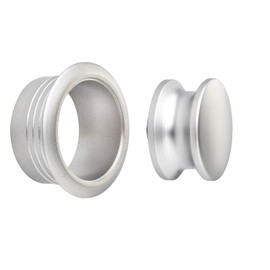 SOTECH Push-Lock Midi Push Button Diameter 23 mm Stainless Steel Look Including Rosette for 19 mm Door Thickness Handle Suitable for Mini Lock