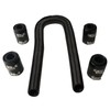48" Black Stainless Steel Radiator Flexible Coolant Hose Kit With