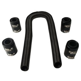 48" Black Stainless Steel Radiator Flexible Coolant Hose Kit With Caps Universal