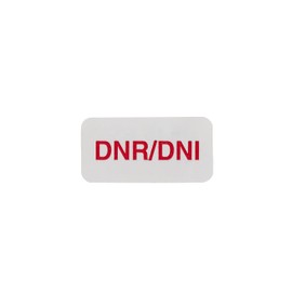 Carstens Medical Stickers – DNR/DNI Alert and Instruction Labels for Medical Charts, White and Red, Roll of 100 Patient Chart Labels, W1.5" x H.75"