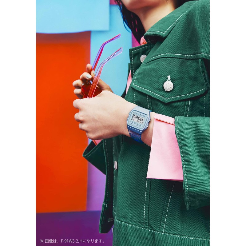 Casio Collection Pop Digital Series Wristwatch, clear white, Modern