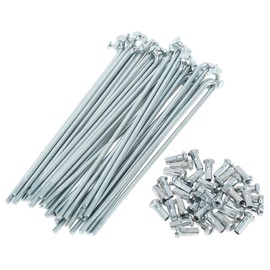 RATCHROLL 1 Set Universal Bicycle Spokes 12G 112mm Length Bike Wheel Spokes Nipple Silver Tone Carbon Steel Galvanized